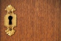 Keyhole on wooden background Royalty Free Stock Photo