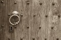 Keyhole in a wooden door Royalty Free Stock Photo