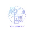 Keyless entry blue gradient concept icon