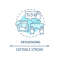 Keylogging blue concept icon Royalty Free Stock Photo