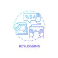 Keylogging blue gradient concept icon Royalty Free Stock Photo