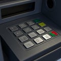 Keypad of an ATM machine featuring a numeric pad and function keys. Buttons Royalty Free Stock Photo