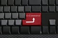 Keypad of black keyboard and have text E-Commerce on enter button. Royalty Free Stock Photo