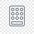 Keypad concept vector linear icon isolated on transparent background, Keypad concept transparency logo in outline style