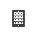 Keypad for entering security code vector icon