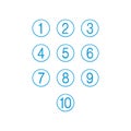Keypad number set, numbers in circles. code or passcode to enter or unlock. Stock Vector illustration isolated on white background