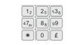Keypad with Numbers and Symbols Royalty Free Stock Photo