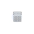 Keypad pin number entry code line icon. Password security combination