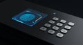 Keypad security system featuring numeric buttons arranged in a grid. Each silver Royalty Free Stock Photo