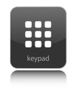 Keypad sign on black glossy button