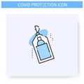 Keyring sanitizer line icon