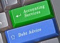 accounting services and debt advice Royalty Free Stock Photo