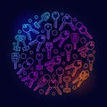 Keys circular bright illustration