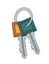 Keys clip art illustration vector isolated