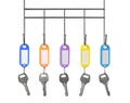 Keys with color trinkets Royalty Free Stock Photo