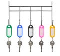 Keys with color trinkets Royalty Free Stock Photo