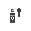 Keys disinfecting vector icon