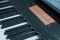 Keys electronic synthesizer close up. Musical instruments Synthesizer Controls Royalty Free Stock Photo