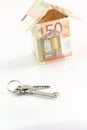 Keys and euros Royalty Free Stock Photo