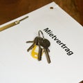 Keys and german rental contract for a new apartment