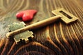 Keys heart toy, heart keys concept, valentines day Royalty Free Stock Photo