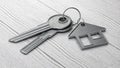 Keys with house shaped keychain. Real Estate Mortgage Property Management Rent Buy concept Royalty Free Stock Photo