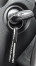 Keys in the ignition lock Royalty Free Stock Photo