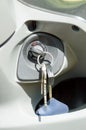 Keys in ignition lock Royalty Free Stock Photo