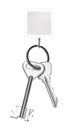 Keys on key ring with blank keychain isolated Royalty Free Stock Photo