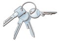 Keys on keychain Royalty Free Stock Photo