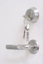 Keys, keyhole and doorhandle