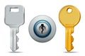 Keys and keyhole icons Royalty Free Stock Photo