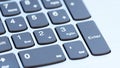 Keys on laptop keyboard macro photography. Numeric keypad close-up. Office work concept. Counting the economic efficiency of a