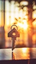 Keys on a light blurred bokeh background. Concept of buying a house, new home celebration, real estate, and residential Royalty Free Stock Photo