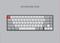 65 keys Mechanical Keyboard Layout Design vector for illustration Royalty Free Stock Photo
