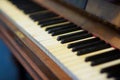 The keys of an old piano close-up. Royalty Free Stock Photo