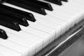 The keys of an old piano closeup. Musical background black and white Royalty Free Stock Photo