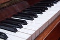 Keys of an old piano closeup Royalty Free Stock Photo