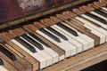 Broken and dusty piano claviature Royalty Free Stock Photo