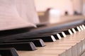 The keys of a piano musical instrument. ÃÂ¡lose up Royalty Free Stock Photo