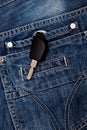 The keys in the pocket of jeans Royalty Free Stock Photo