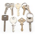 Keys set collection isolated on white background Royalty Free Stock Photo