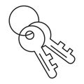 Keys simple icon vector isolated. Two keys Royalty Free Stock Photo