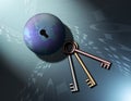 Keys to Binary Globe 4 Royalty Free Stock Photo