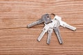 The keys to the door on the table. keys close up