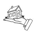 Keys to a new house real estate purchase, a logo realtor