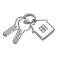 Keys to a new house real estate purchase, a logo realtor