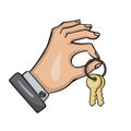 Keys to a new house real estate purchase, a logo realtor