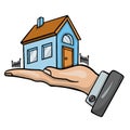 Keys to a new house real estate purchase, a logo realtor