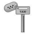 Keys to taxi icon, monochrome style